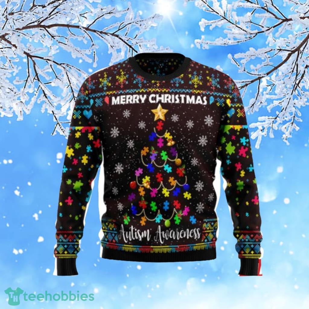 Christmas Tree Autism Awareness Ugly Christmas Sweaters Product Photo 1