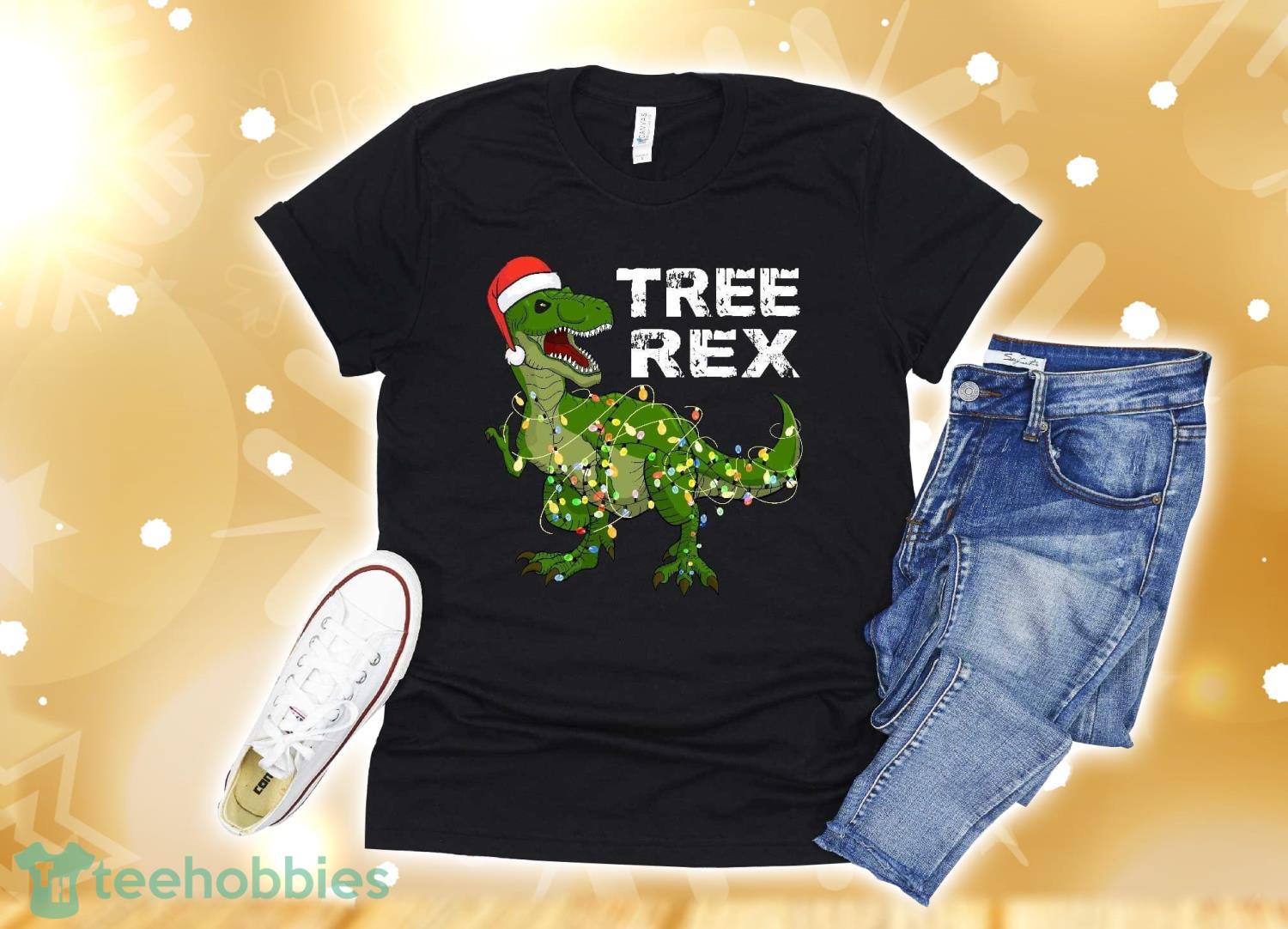 Chtistmas Dinosaur Tree Rex Pajamas Men Boys Kids Xmas Gift T-Shirt Christmas Gift Product Photo 1