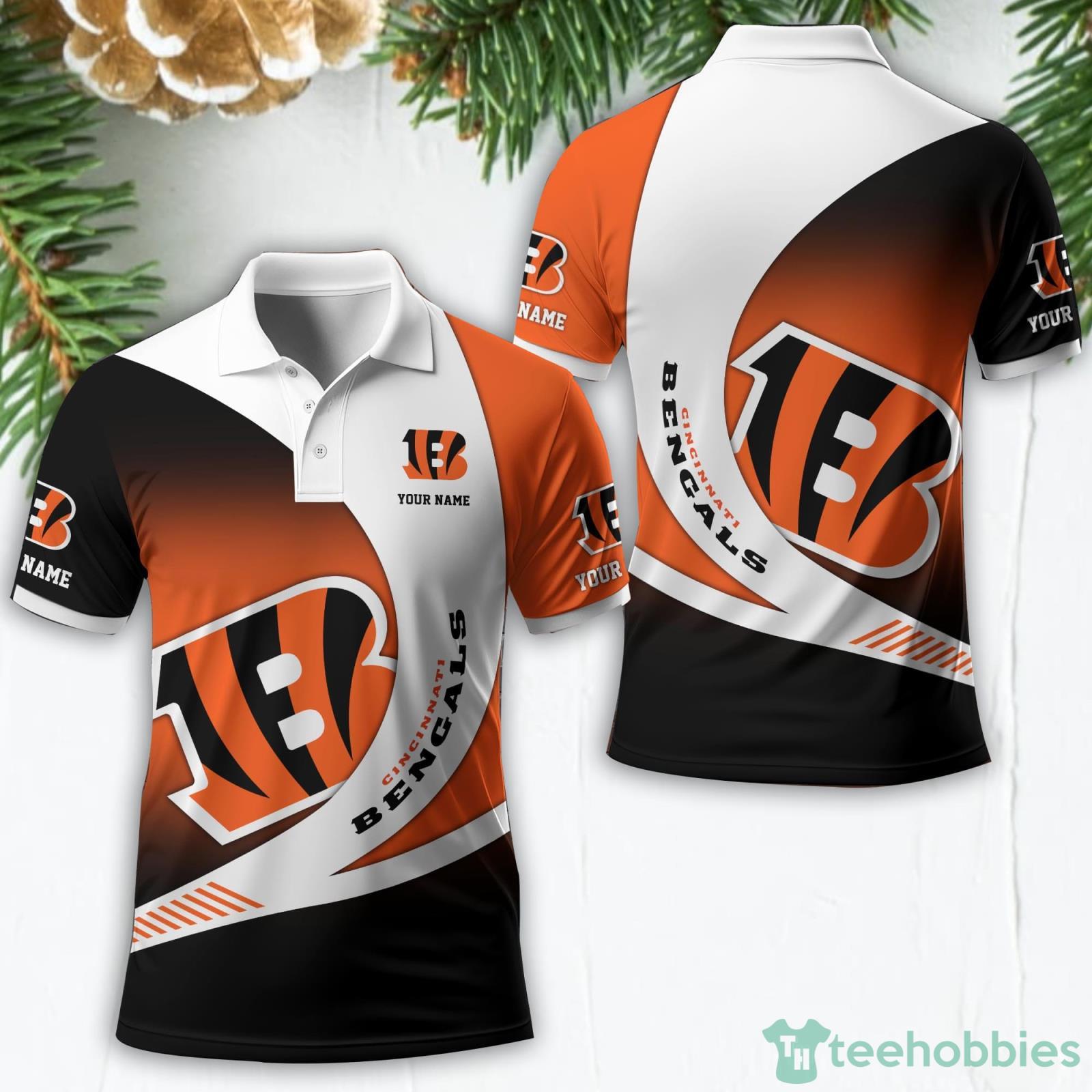 Cincinnati Bengals Custom Name NFL 3D Polo Shirt Sport Gift Product Photo 1