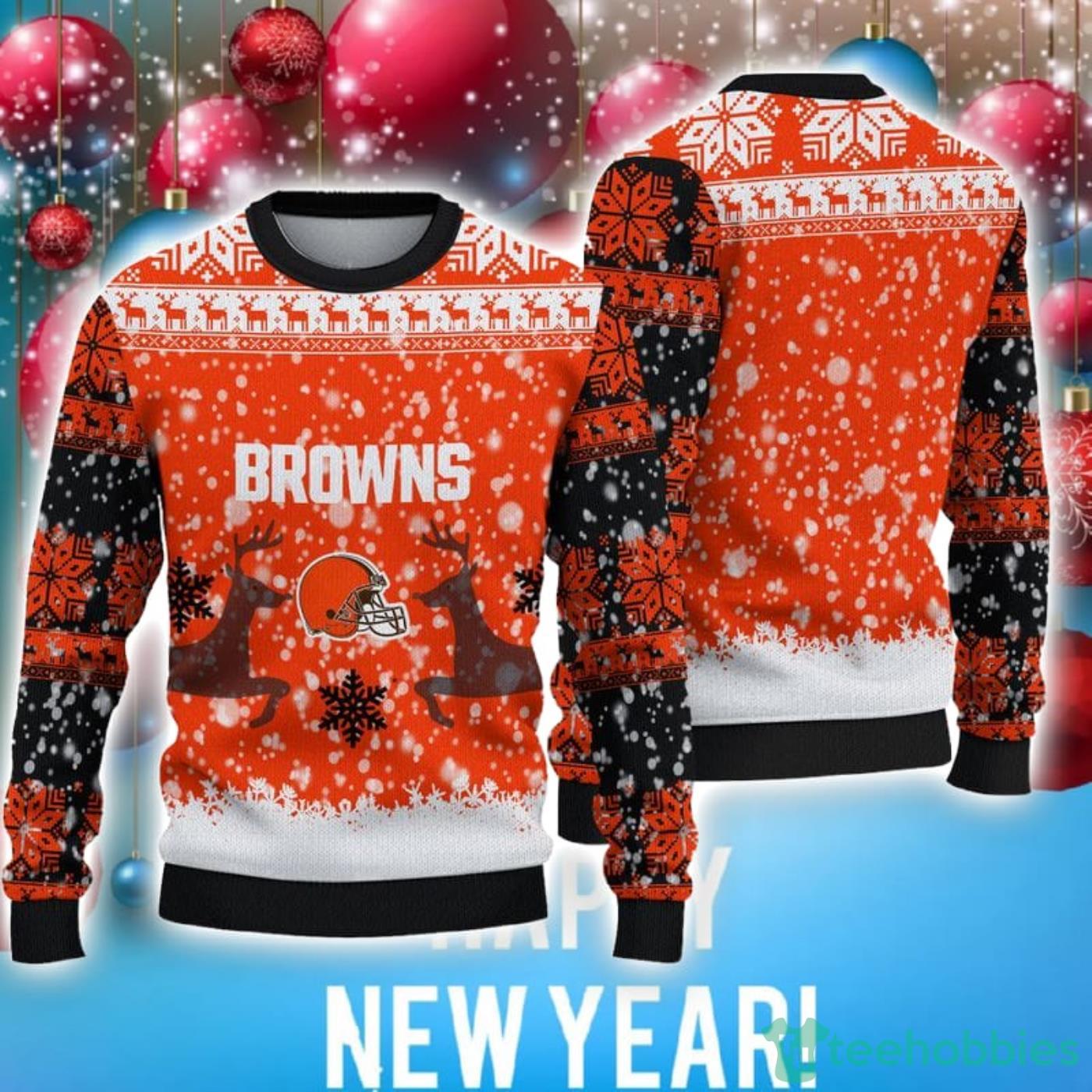 Cleveland Browns Christmas Reindeer Special Trend Ugly Christmas Sweater Product Photo 1