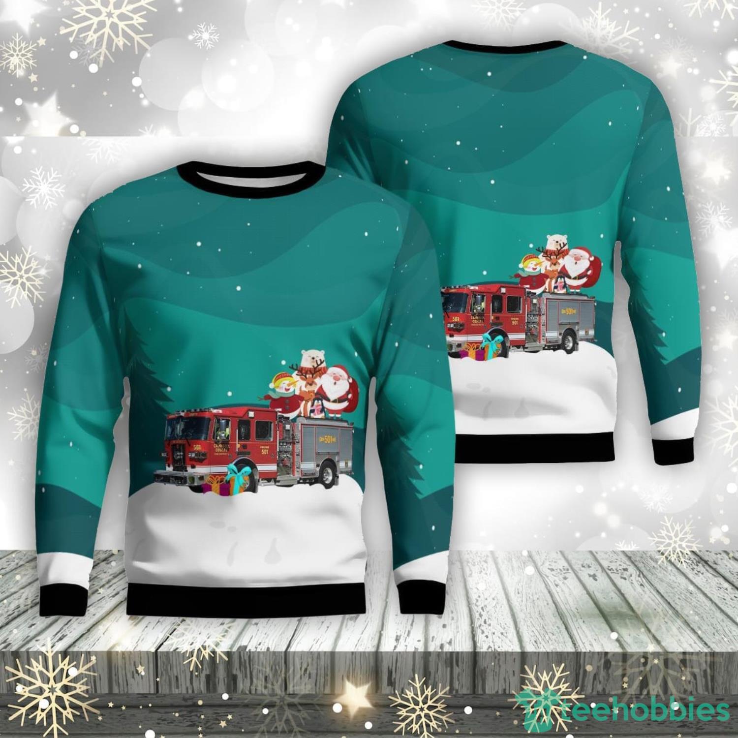 Cold Spring Kentucky Central Campbell County Fire District AOP Ugly Christmas Sweater Unique Christmas Gift Product Photo 1