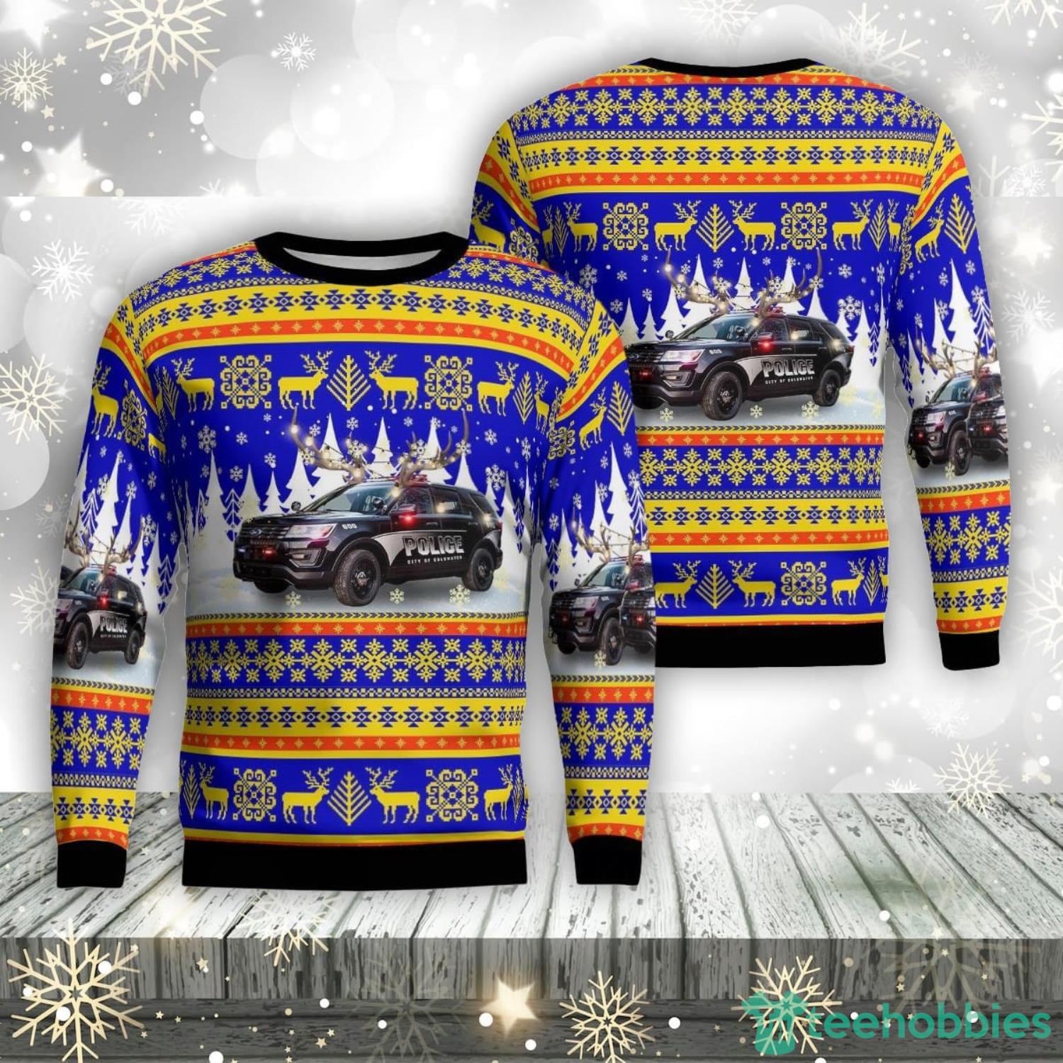 Coldwater Michigan Coldwater City Police Department AOP Ugly Christmas Sweater Unique Christmas Gift Product Photo 1