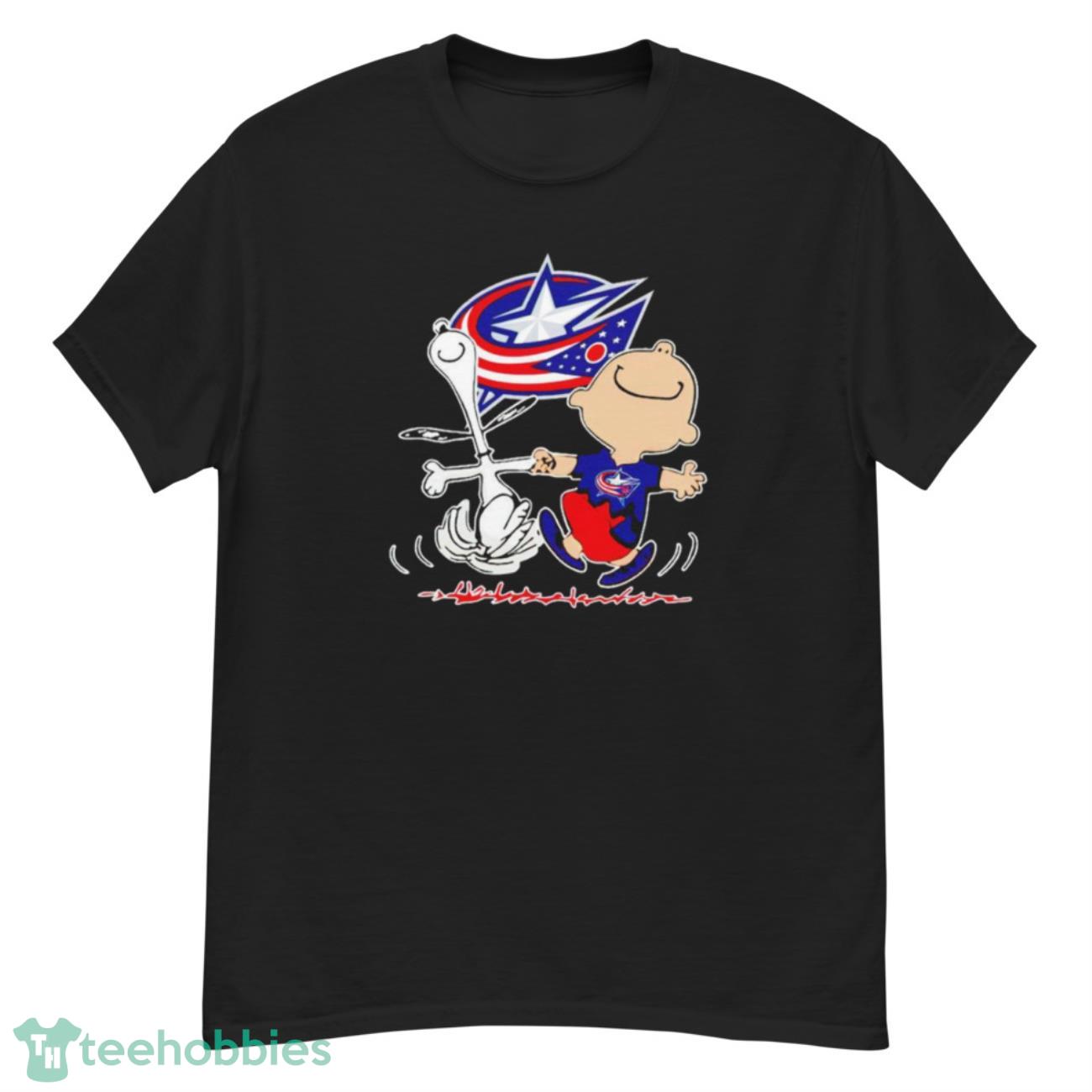 Columbus Blue Jackets Snoopy And Charlie Brown Dancing Shirt - G500 Men’s Classic T-Shirt