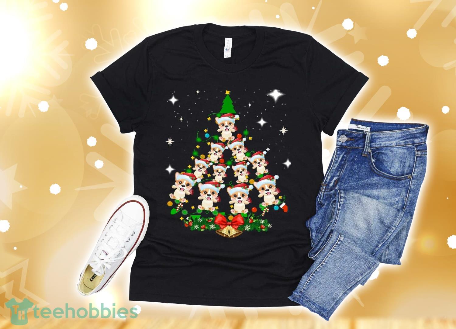 Corgis Christmas Tree T-Shirt Christmas Gift Product Photo 1