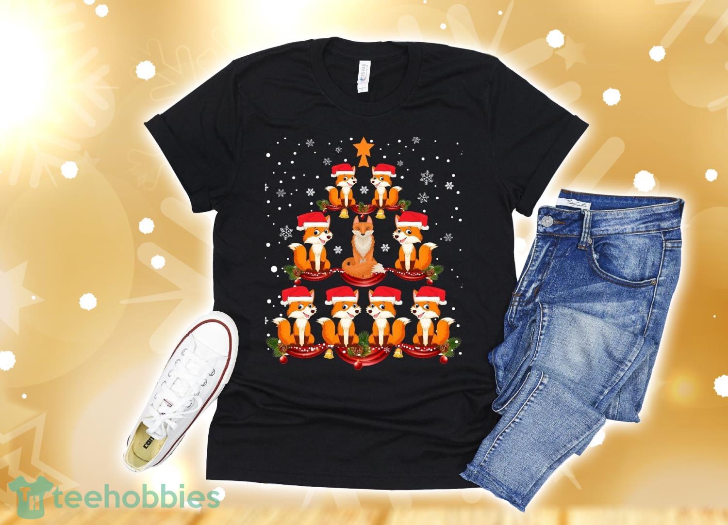 Coyote Animal Christmas Tree Shirt Coyote Animal Christmas T-Shirt Christmas Gift Product Photo 1