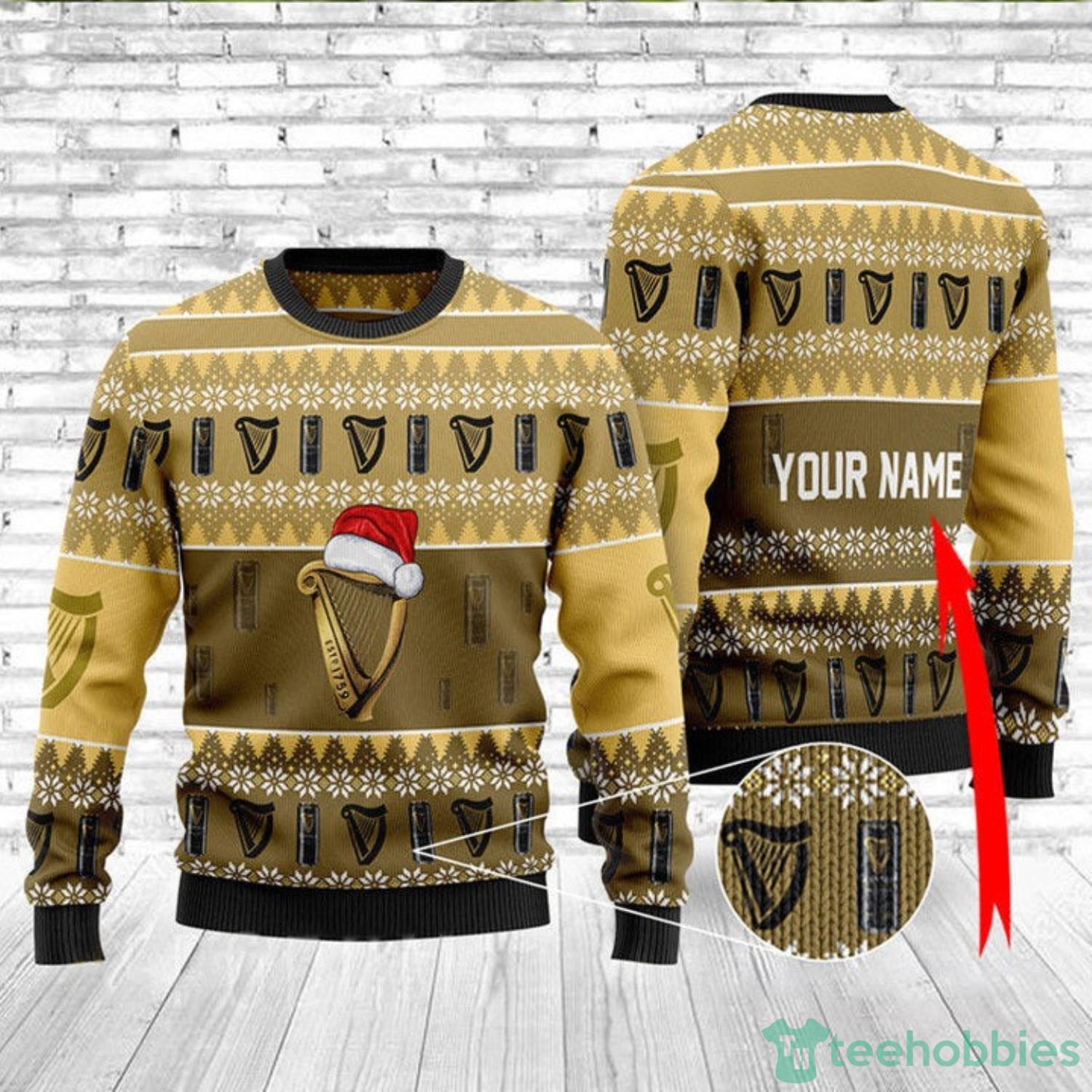 Custom Name Guinness Xmas Sweater Ugly Sweater Christmas Gift Product Photo 1