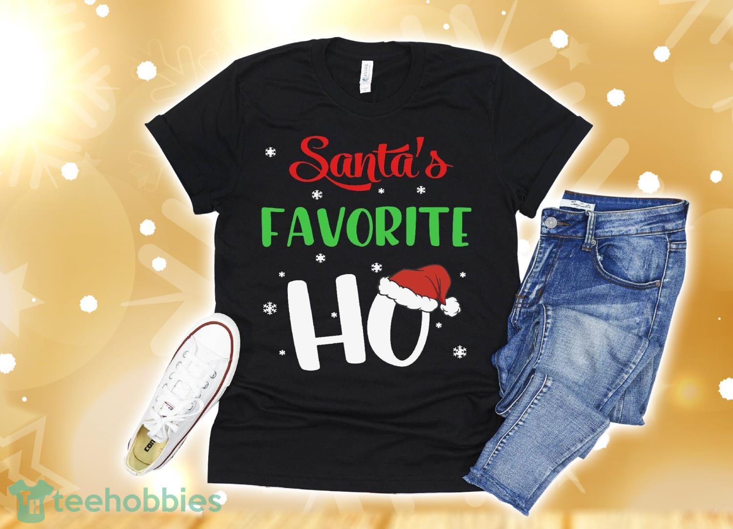 Cute Santa's Favorite Ho Christmas T-Shirt Christmas Gift Product Photo 1