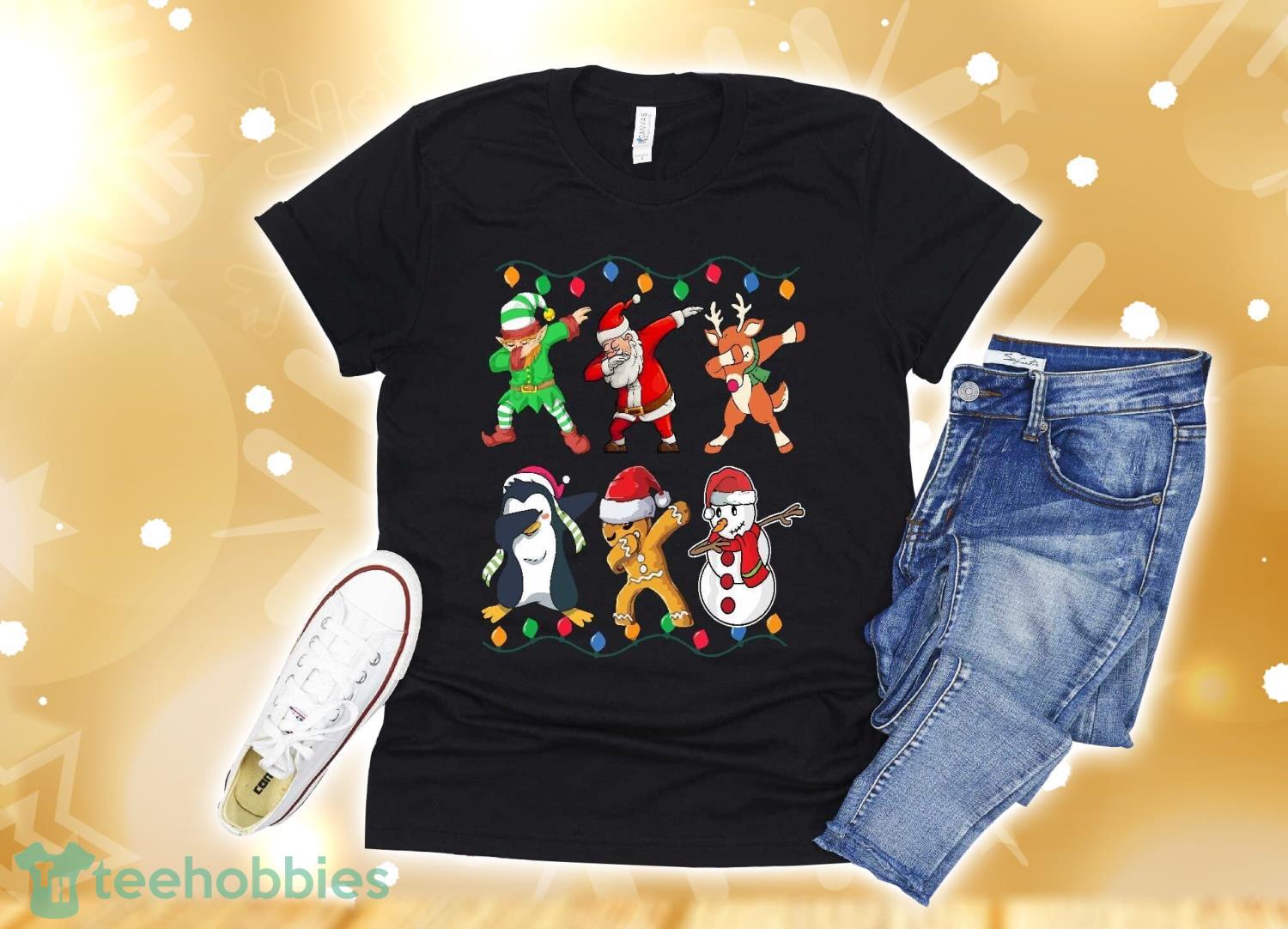 Dabbing Santa Elf Friends Christmas Kids Boys Men Xmas Gifts T-Shirt Christmas Gift Product Photo 1