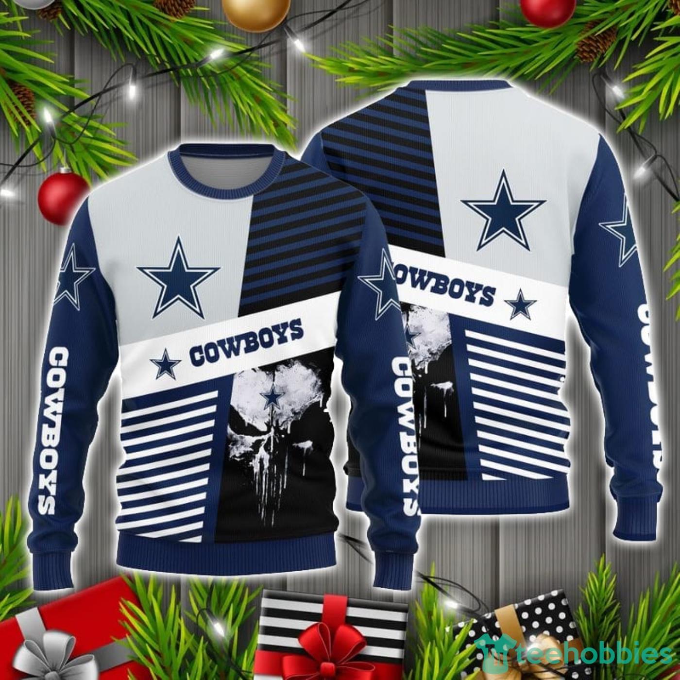 Dallas Cowboys Skull Pattern Limited Edition Knitted Sweater For Fans Product Photo 1