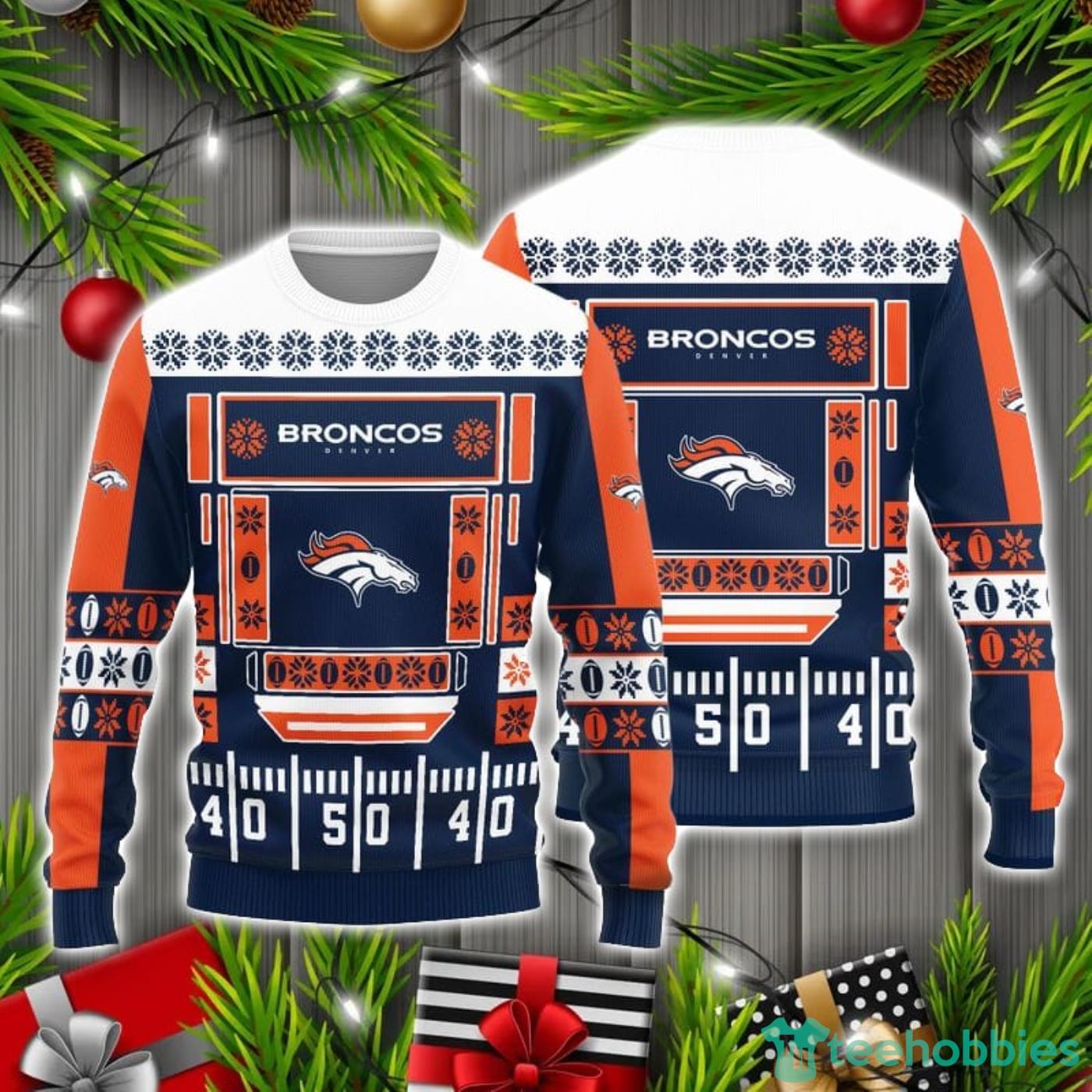 Denver Broncos Christmas Ball Snowfalke Pattern Knitted Sweater Limited Edition NEW Product Photo 1