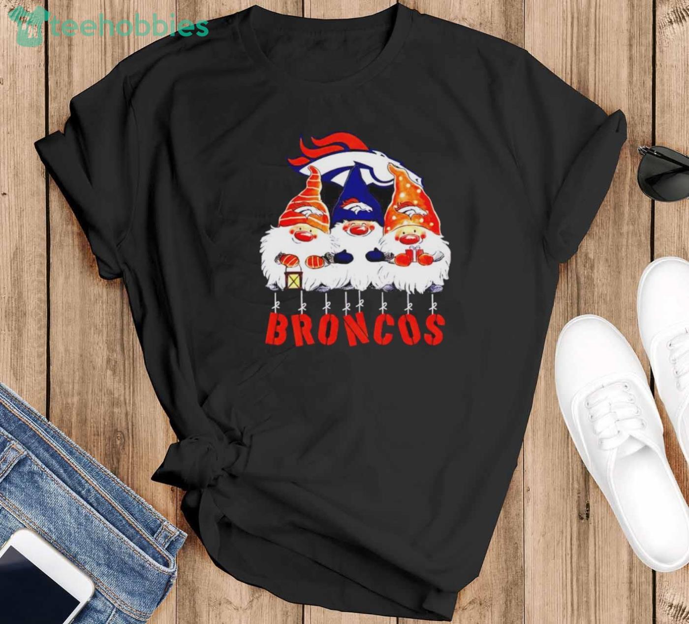 Denver Broncos Gnomies Christmas shirt - Black T-Shirt