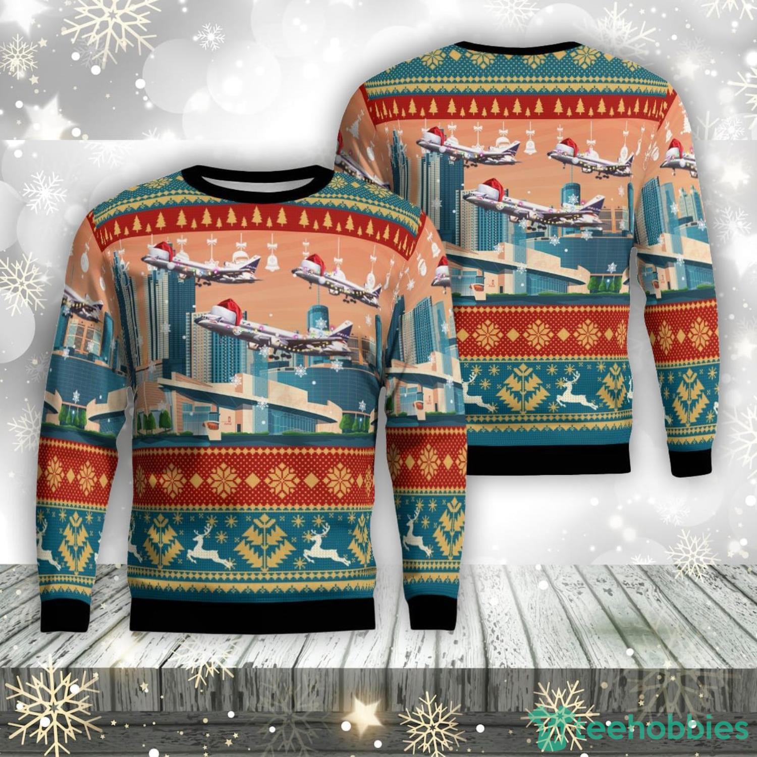 Dlsi0110bc14 Delta Air Lines Lockheed L-1011-500 Tristar Aop Ugly Sweater Family Gift Product Photo 1