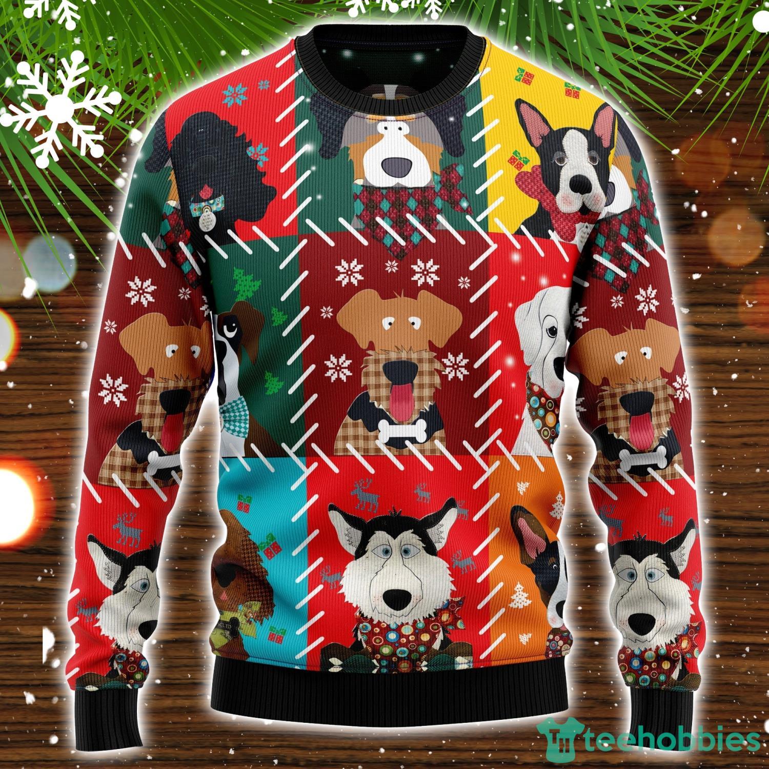 Dog Face Ugly Christmas Sweater Christmas Holiday Gift Product Photo 1