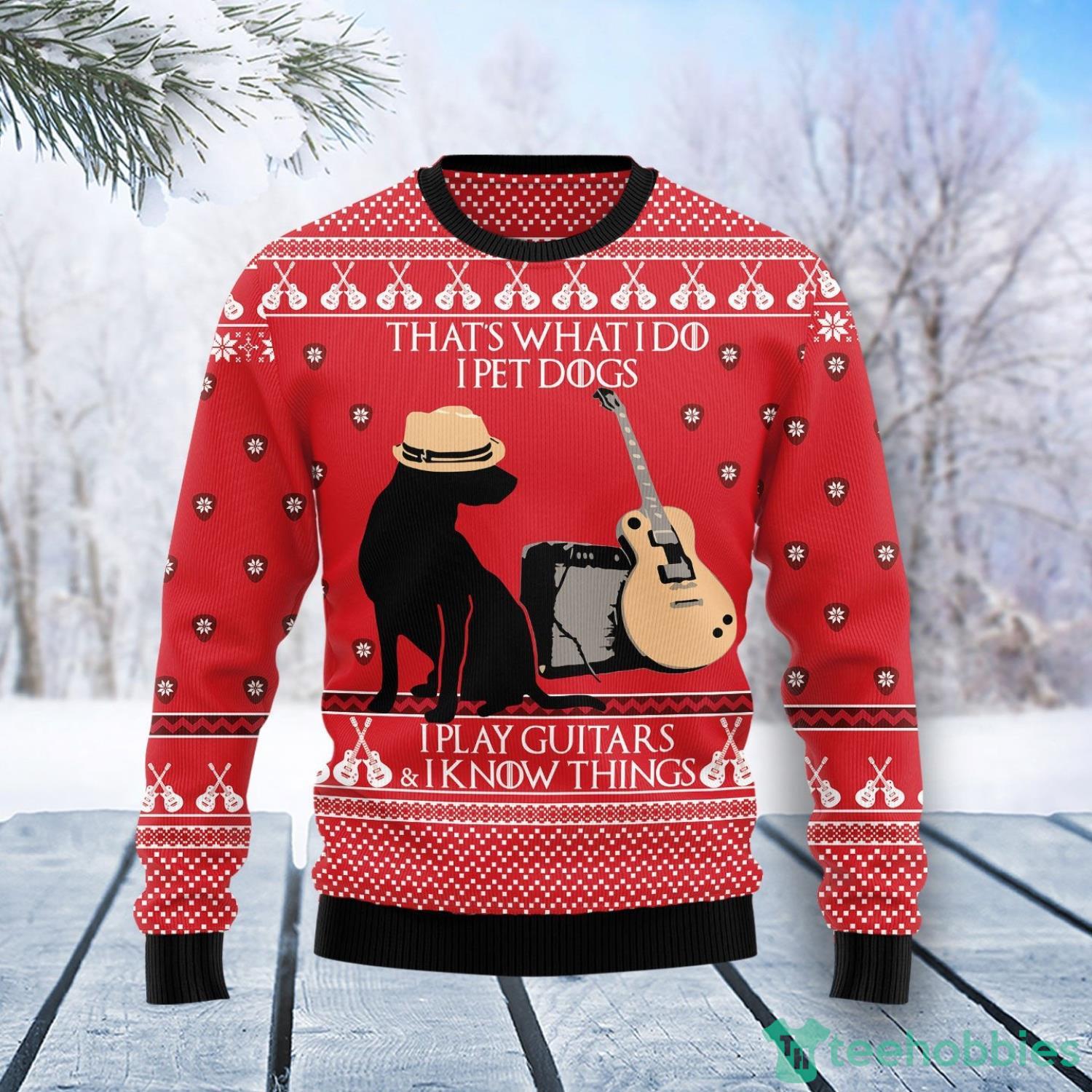 Dog Guitar Christmas Ugly Christmas Sweater Christmas Holiday Gift For Family Product Photo 1
