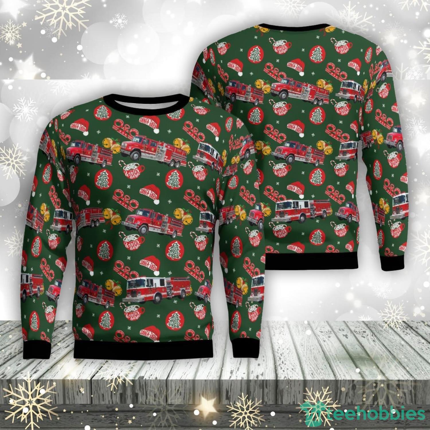 Dorothy, New Jersey, Dorothy Volunteer Fire Department Christmas Ugly Sweater 3d Xmas Gifty Gift Product Photo 1