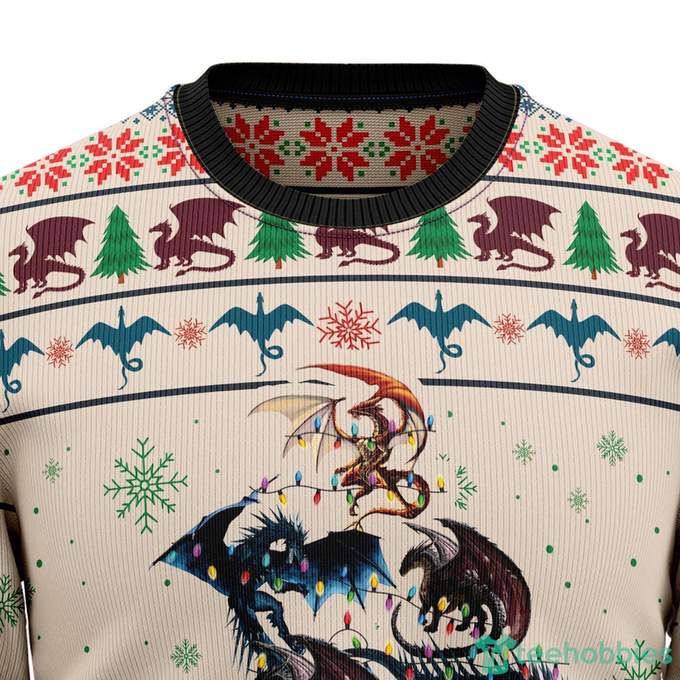 Dragon Tree All Over printed Ugly Christmas Sweater For Men And Women Product Photo 2