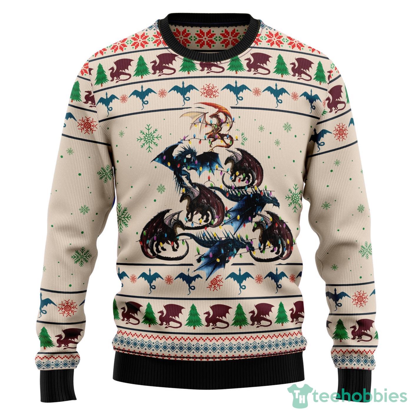 Dragon Tree All Over printed Ugly Christmas Sweater For Men And Women Product Photo 1