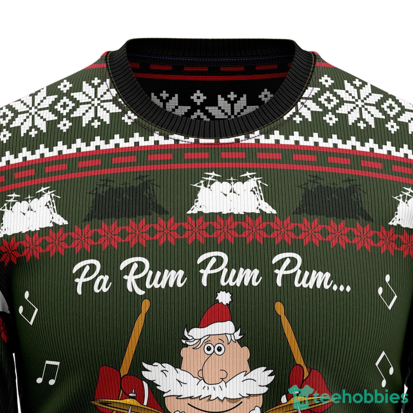 Drum Solo All Over printed Ugly Christmas Sweater For Men And Women Product Photo 2