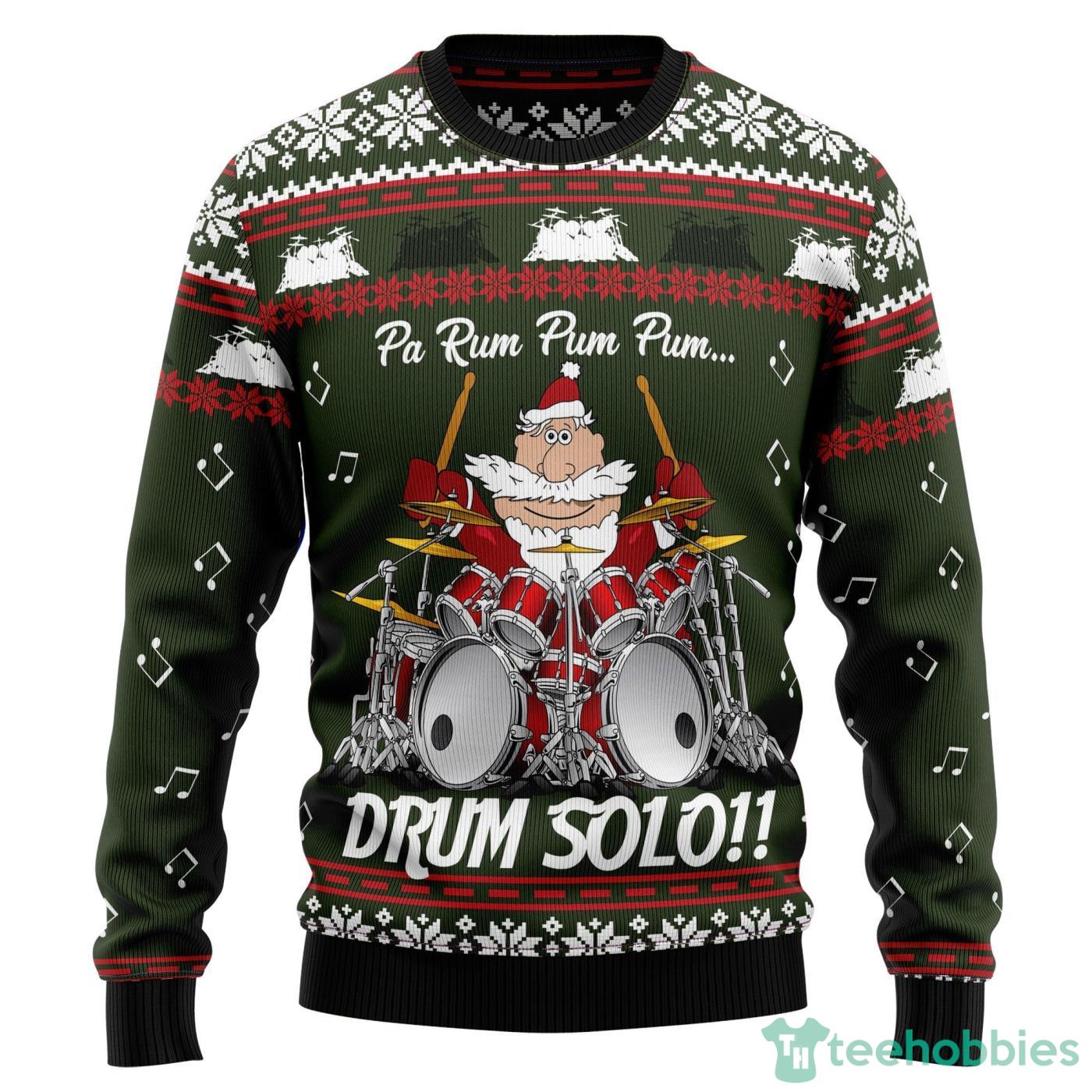 Drum Solo All Over printed Ugly Christmas Sweater For Men And Women Product Photo 1