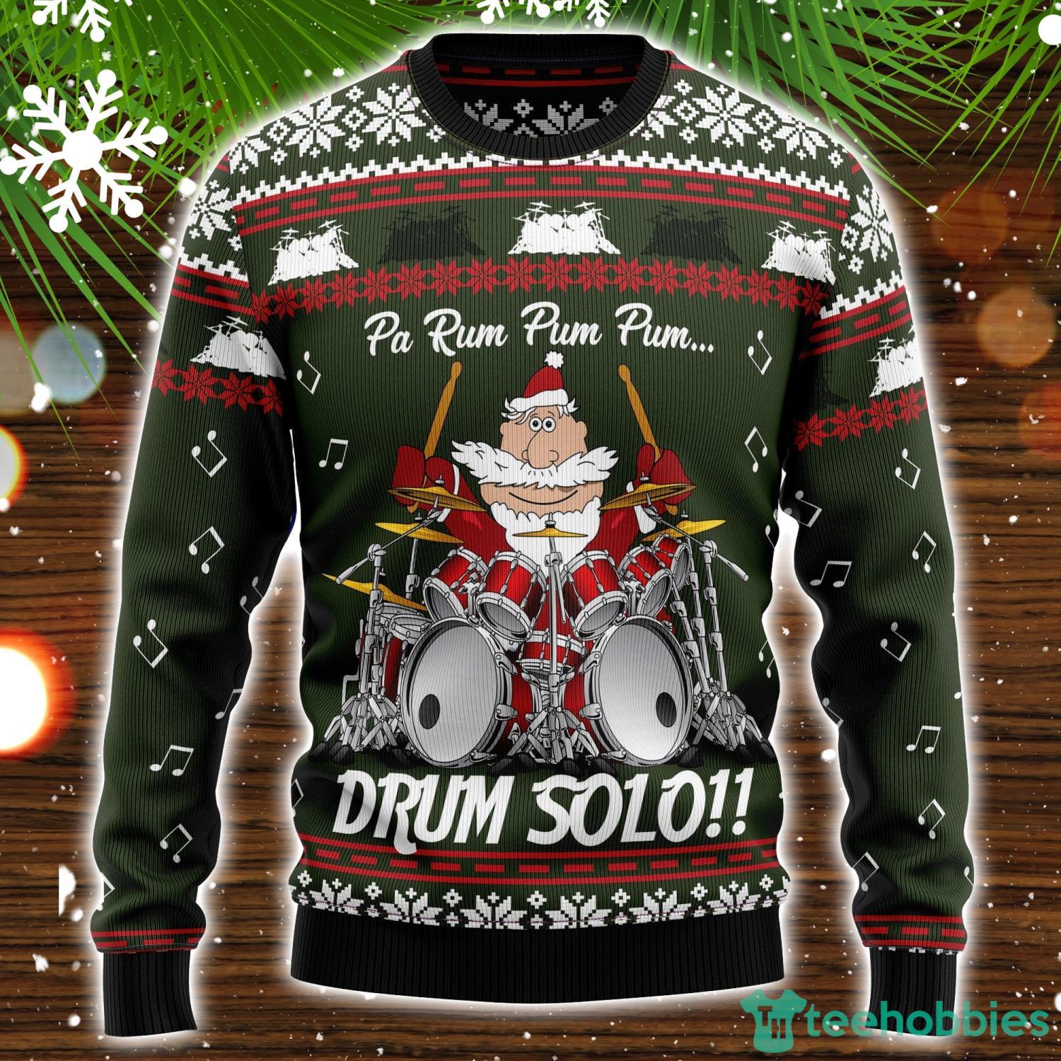 Drum Solo Ugly Christmas Sweater Christmas Holiday Gift Product Photo 1