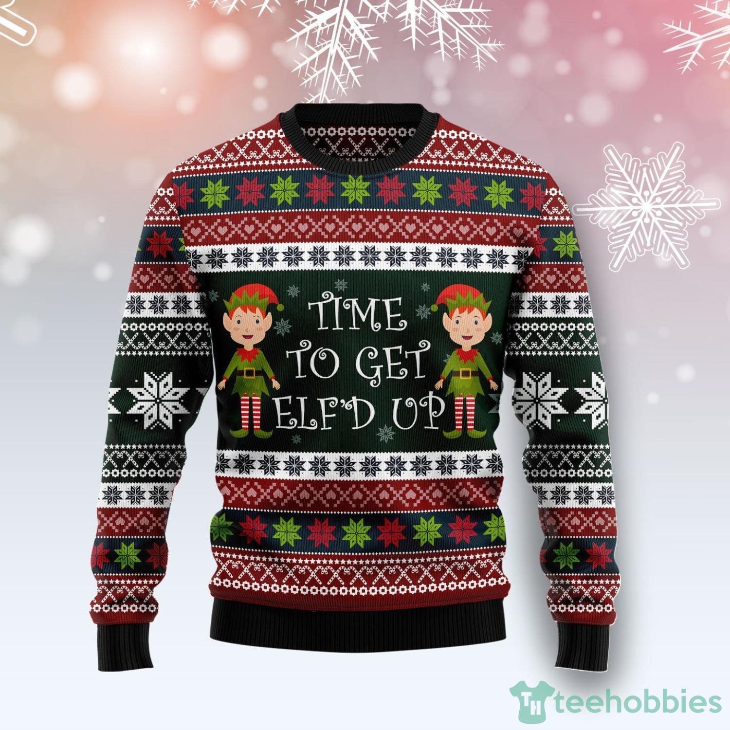 Elf Time Ugly Christmas Sweater Christmas Holiday Gift For Family Product Photo 1