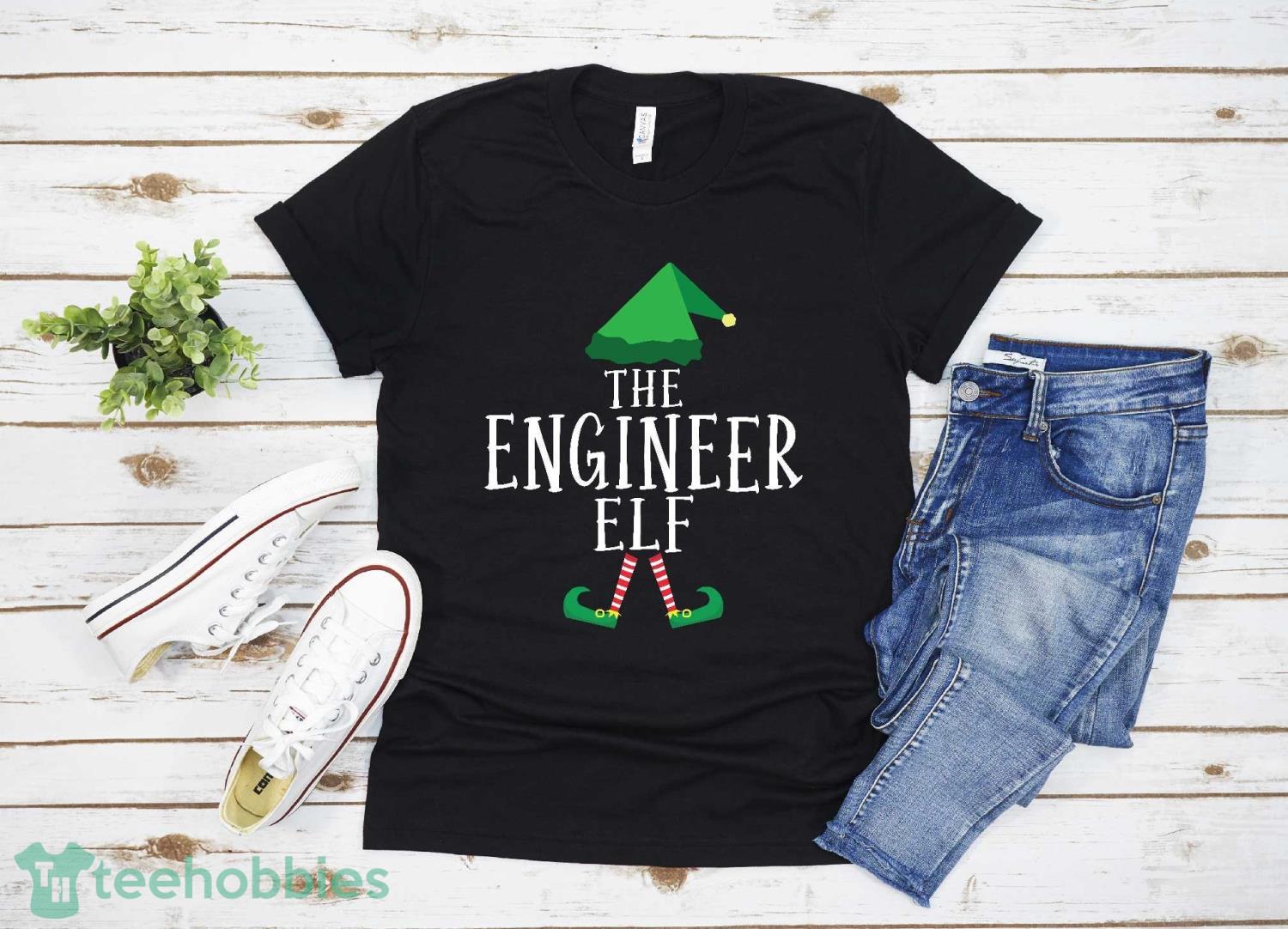 Engineer Elf Family Matching Group Christmas Gift Holiday T-shirt Product Photo 1