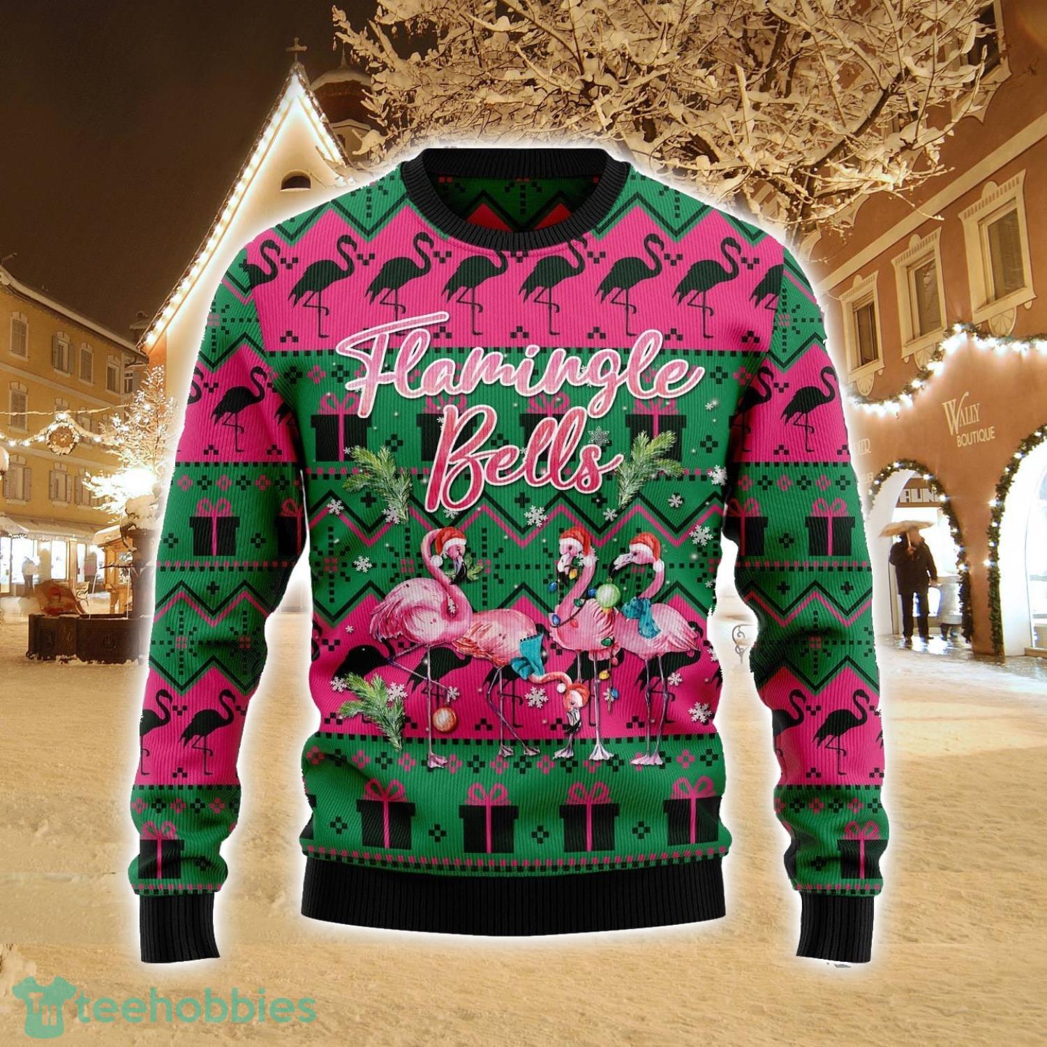 Flamingle Bells Ugly Christmas Sweater 3D Xmas Christmas Gift Ideas Product Photo 1