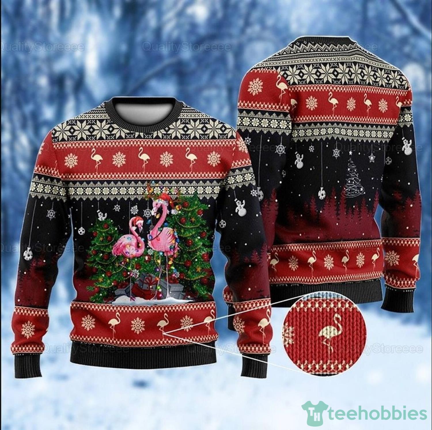 Flamingo Christmas Fa La Ugly Sweater Christmas Family Gift Product Photo 1