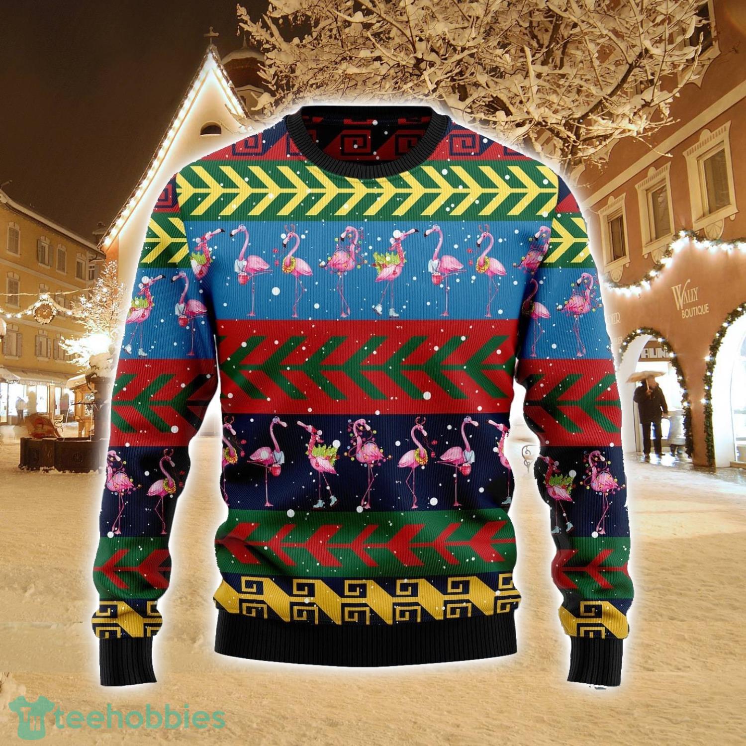 Flamingo Christmas Pattern Ugly Christmas Sweater 3D Xmas Christmas Gift Ideas Product Photo 1