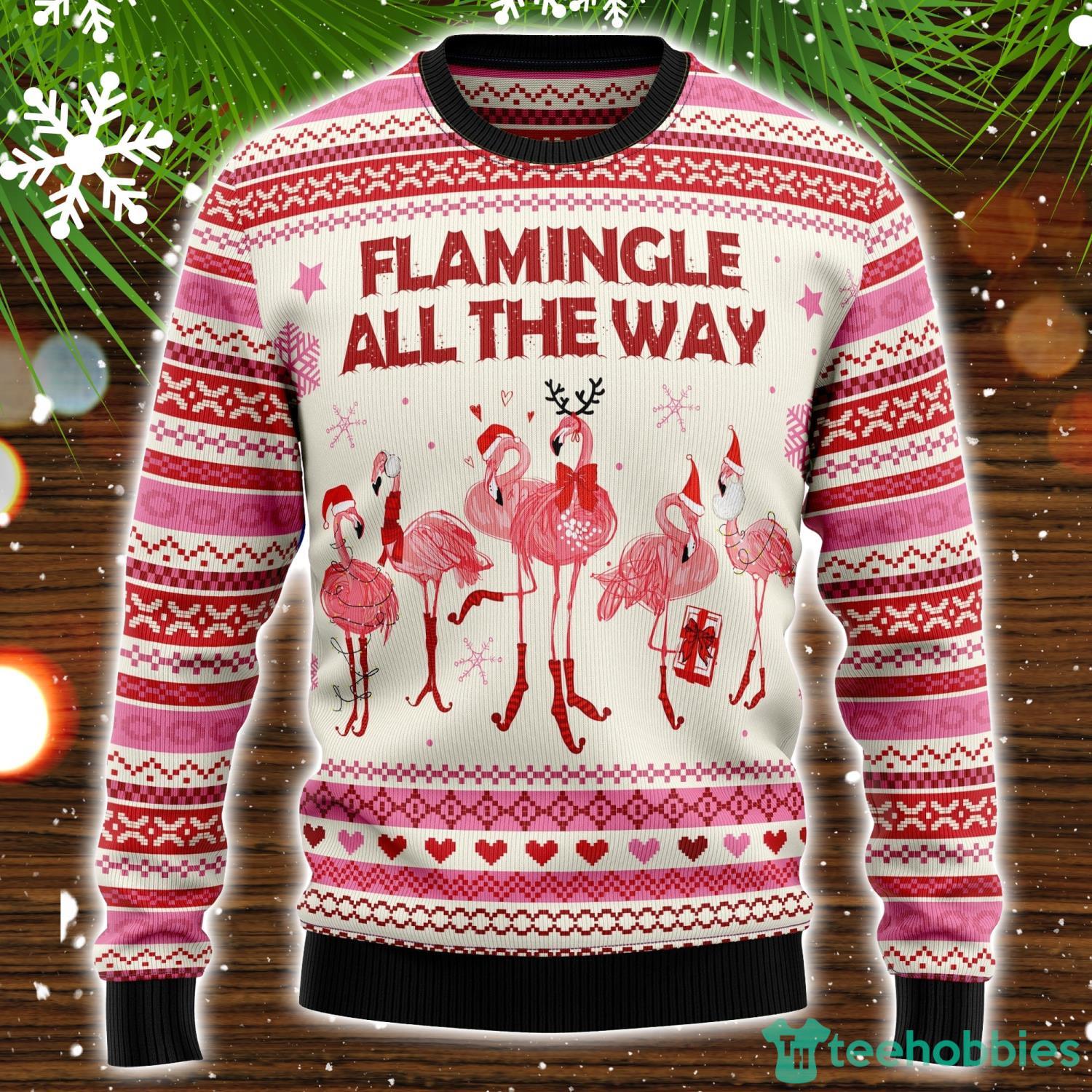 Flamingo Flamingle All The Ways Ugly Christmas Sweater Christmas Holiday Gift Product Photo 1