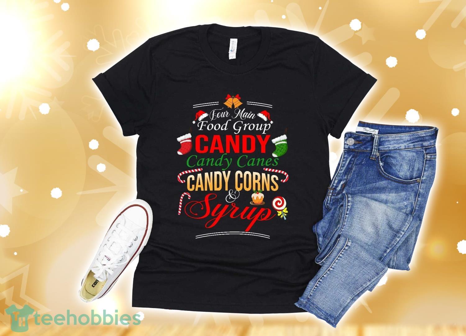 Four Main Food Group Elf Buddy Christmas Pajama Xmas Gifts T-Shirt Christmas Gift Product Photo 1