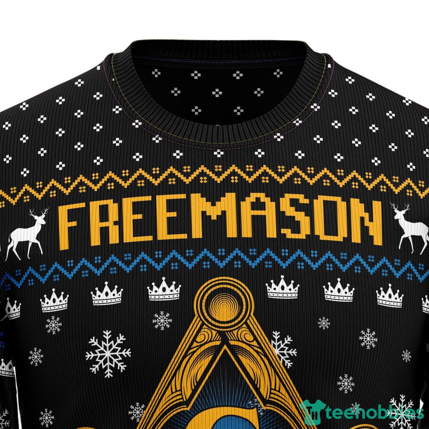 Freemason All Over printed Ugly Christmas Sweater For Men And Women Product Photo 2