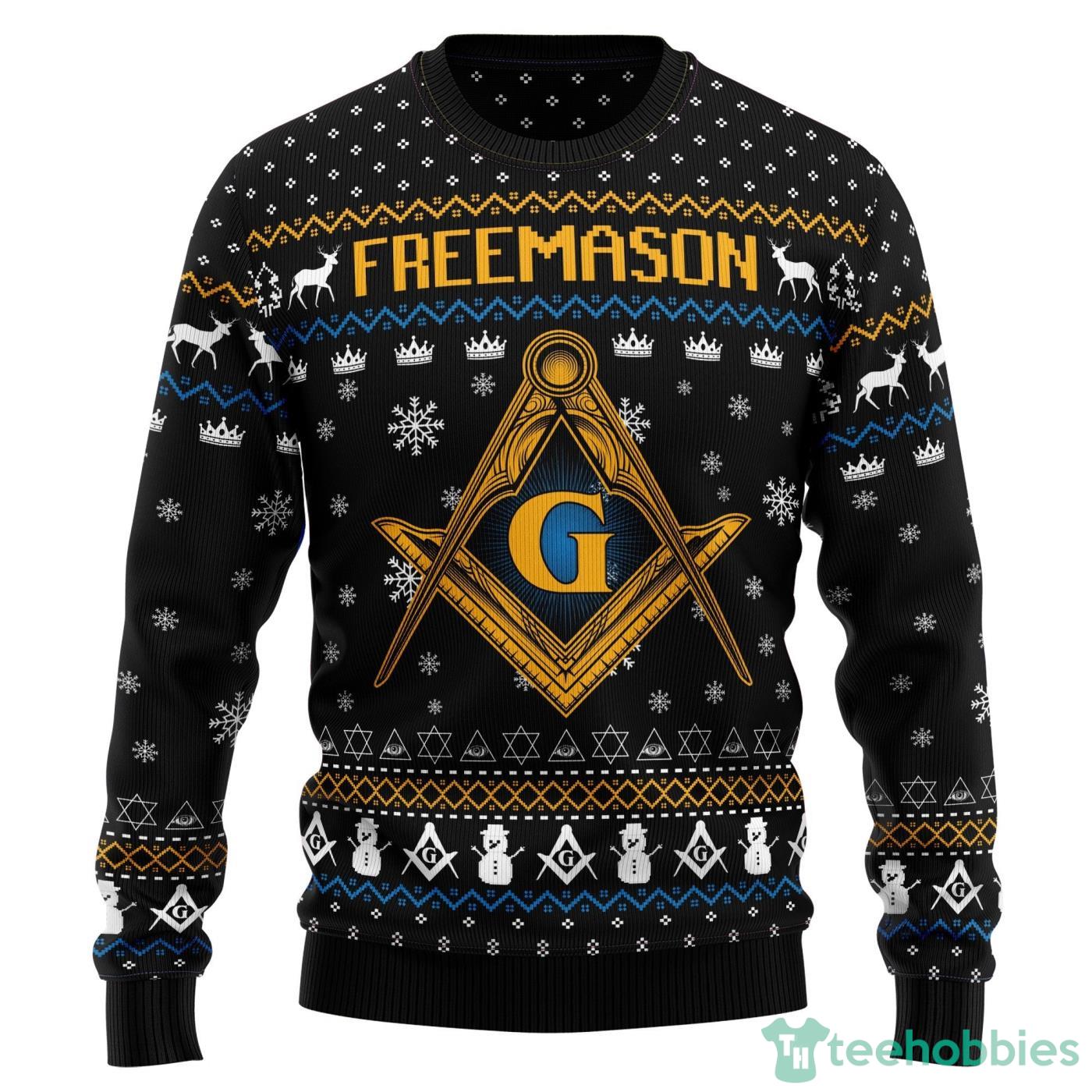 Freemason All Over printed Ugly Christmas Sweater For Men And Women Product Photo 1
