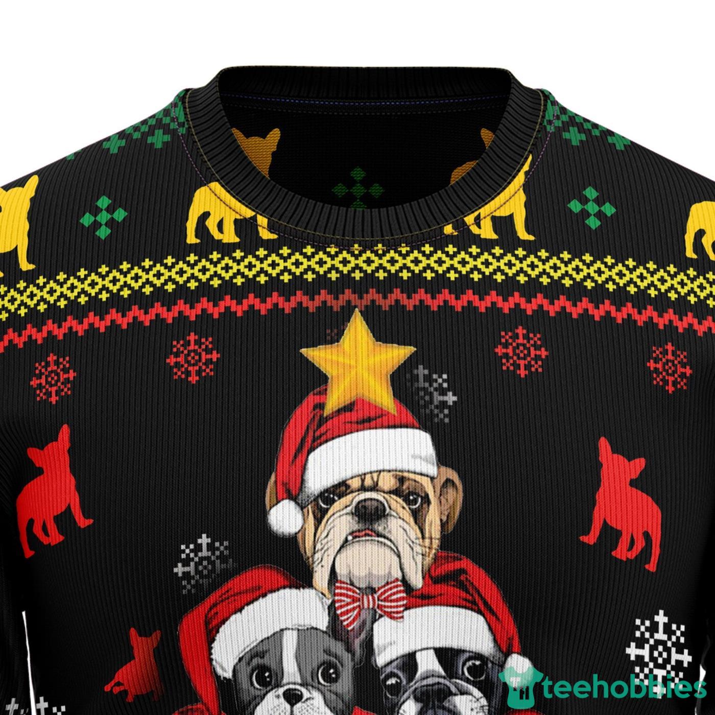 French Bulldog All Over printed Ugly Christmas Sweater Product Photo 2
