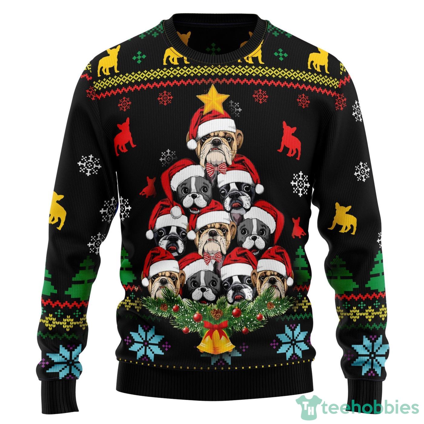 French Bulldog All Over printed Ugly Christmas Sweater Product Photo 1