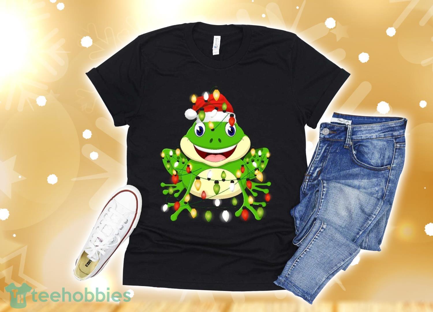 Frog Christmas Light T-Shirt Christmas Gift Product Photo 1