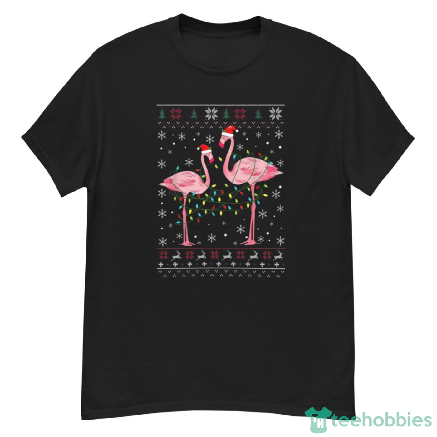 Funny Flamingos With Santa Hats Vintage T-Shirt Cute Gift - G500 Men’s Classic T-Shirt