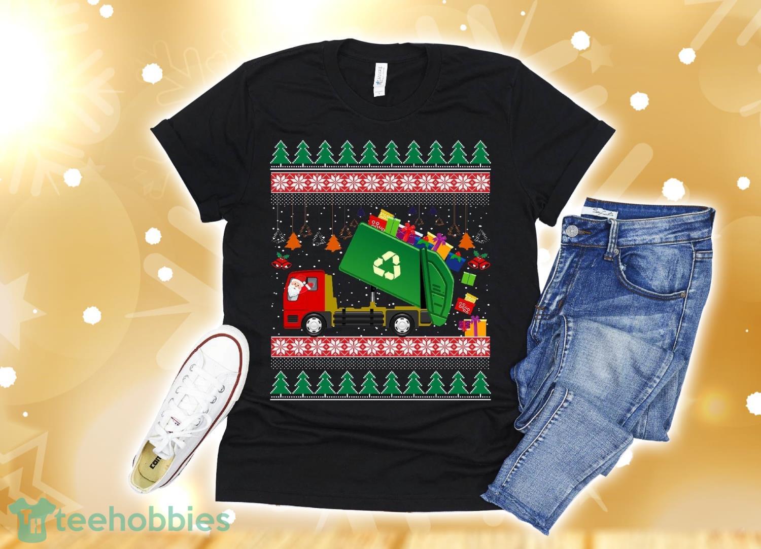 Garbage Truck Christmas Shirt Ugly Xmas T-Shirt Christmas Gift Product Photo 1