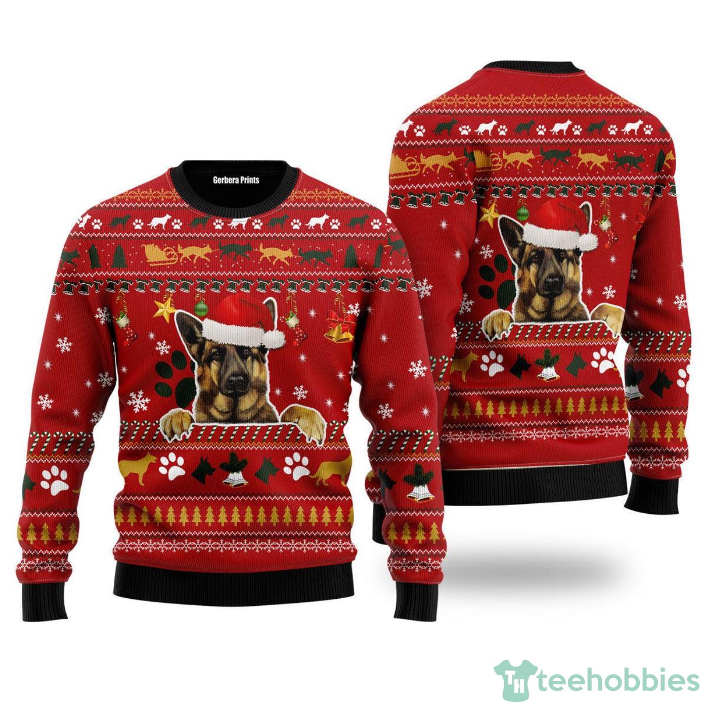 German Shepherd Dog All Over printed Ugly Christmas Sweater For Men & Women Product Photo 1