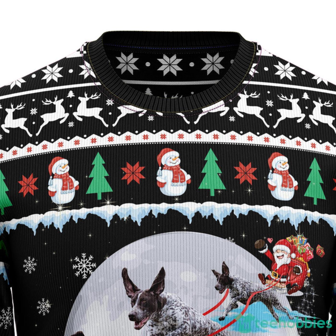 German Shorthaired Pointer Santa On HighwayAll Over printed Ugly Christmas Sweater Product Photo 3 German Shorthaired Pointer Santa On HighwayAll Over printed Ugly Christmas Sweater Product Photo 3