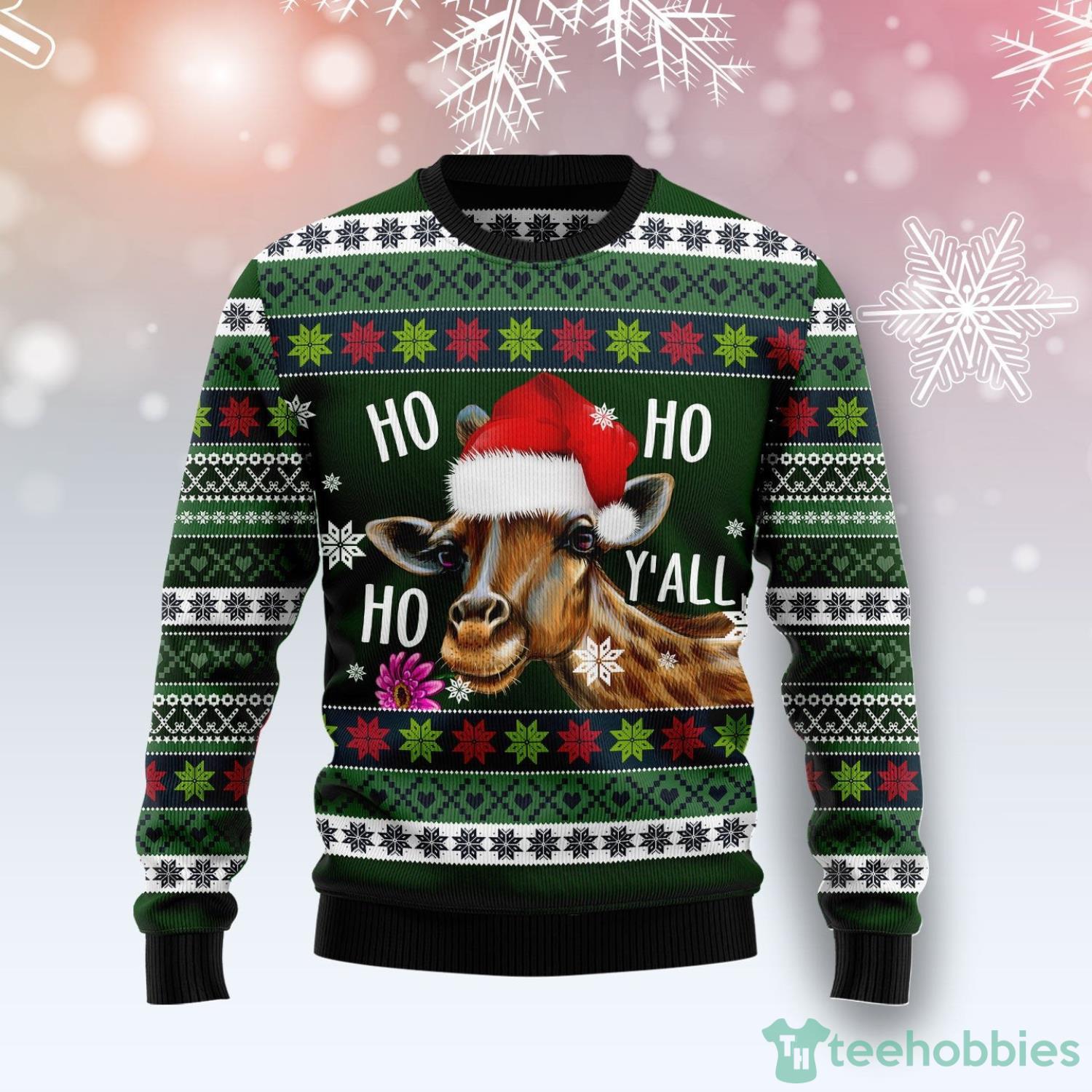 Giraffe Hohoho Y‘All Ugly Christmas Sweater Christmas Holiday Gift For Family Product Photo 1