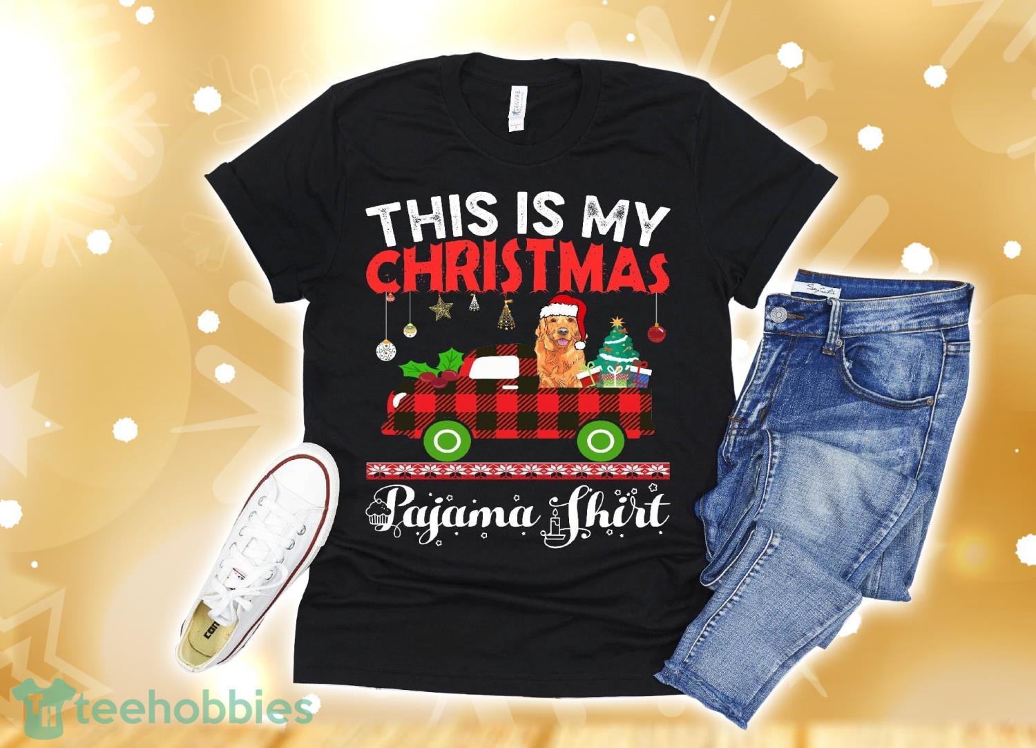 Golden Retriever Christmas Pajama Santa Dog Lover Gift T-Shirt Christmas Gift Product Photo 1