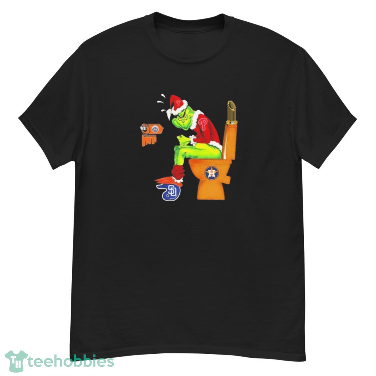 Grinch Philadelphia Phillies Shitting On Toilet Houston Astros And Other Teams 2023 Shirt - G500 Men’s Classic T-Shirt
