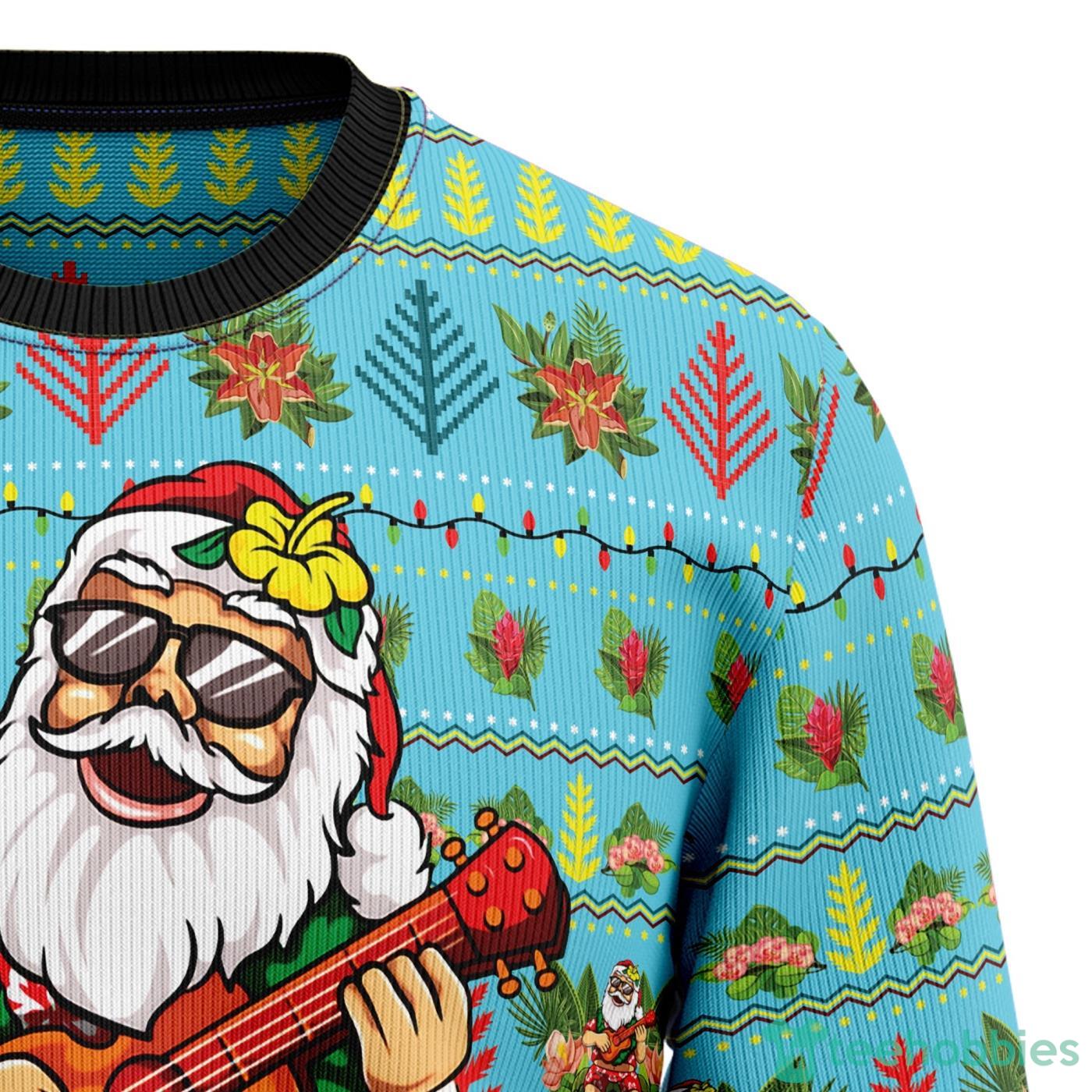 Hawaiian Santa Claus All Over printed Ugly Christmas Sweater Product Photo 3 Hawaiian Santa Claus All Over printed Ugly Christmas Sweater Product Photo 3