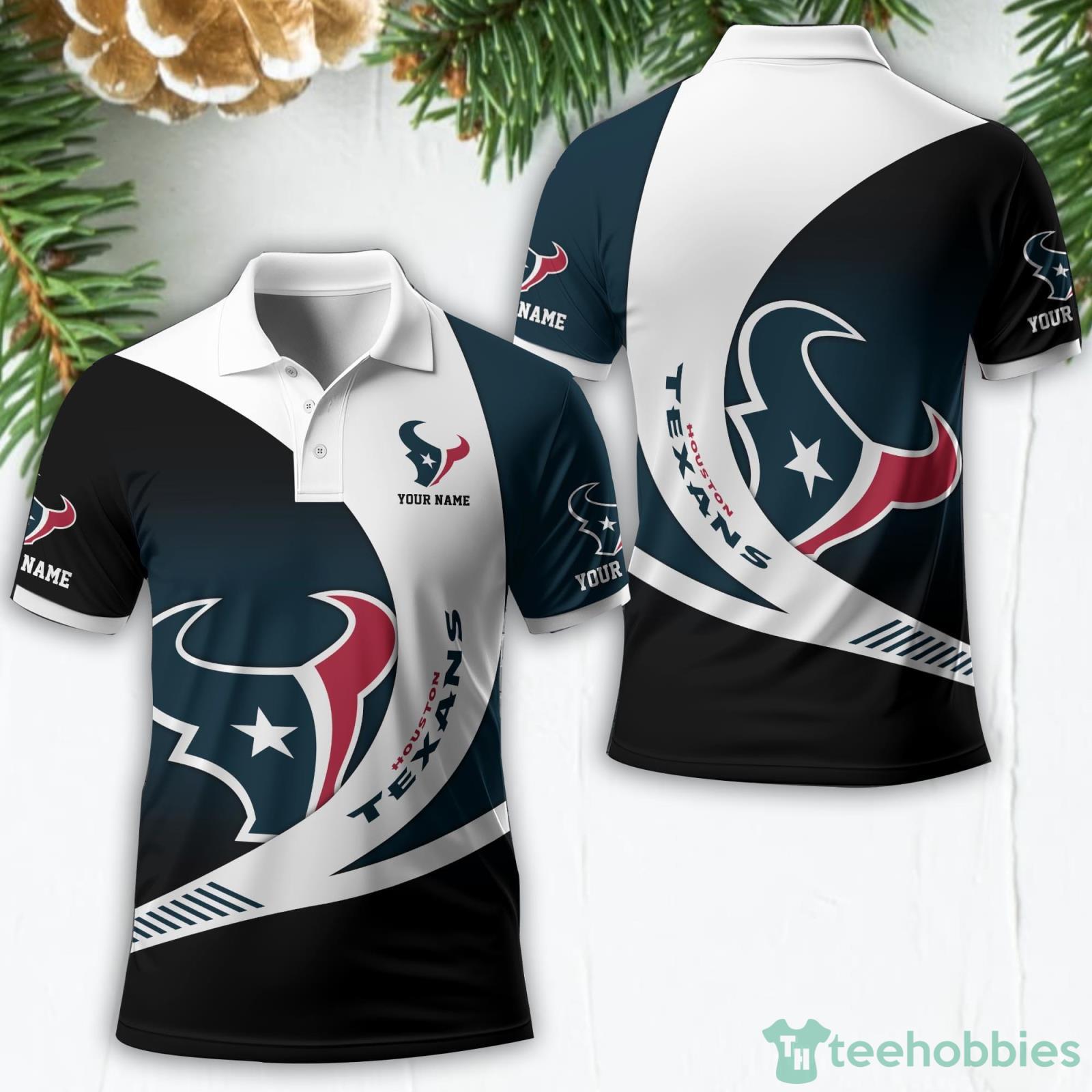 Houston Texans Custom Name NFL 3D Polo Shirt Sport Gift Product Photo 1