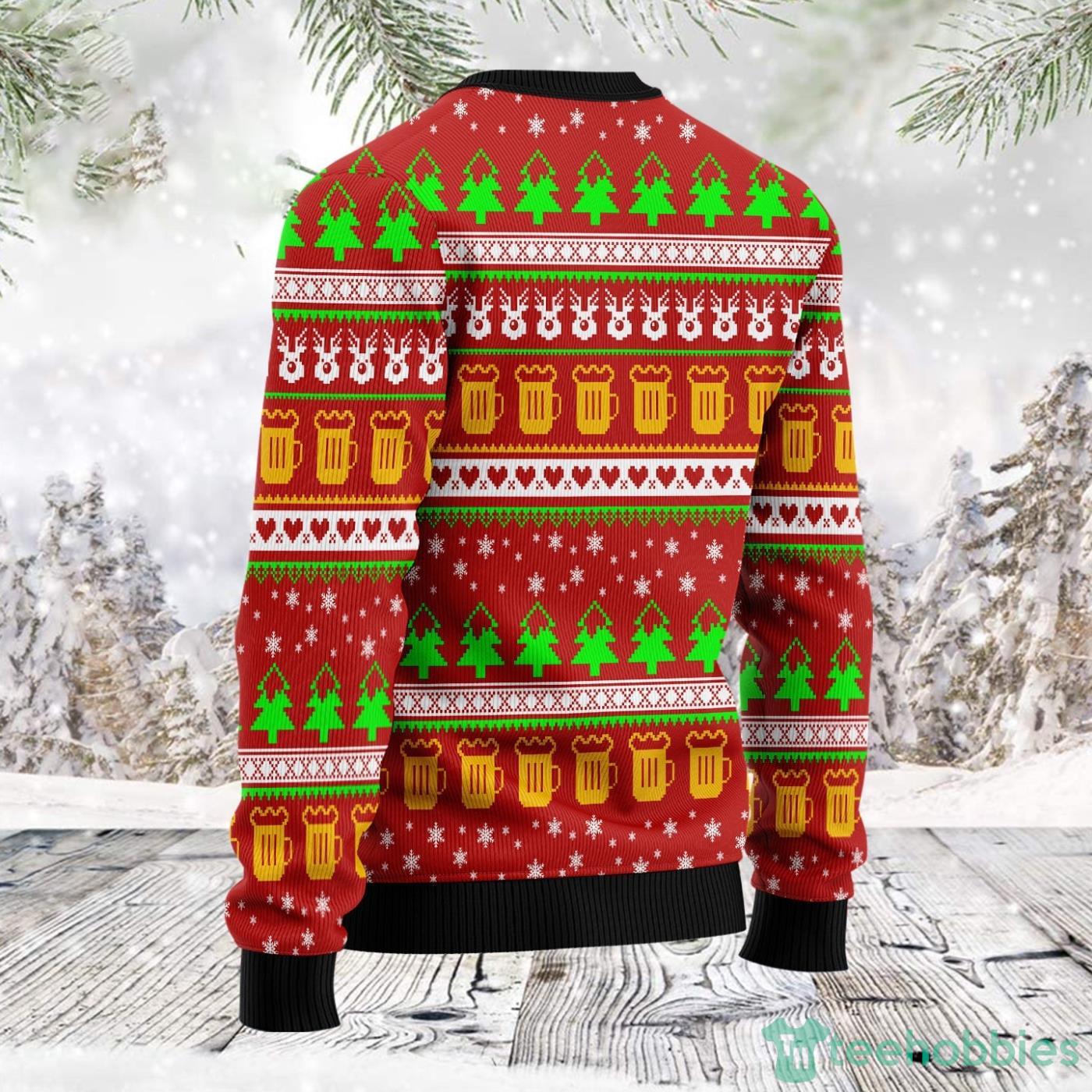I Just Want To Drink Hang With French Bulldog All Over printed Ugly Christmas Sweater Product Photo 2