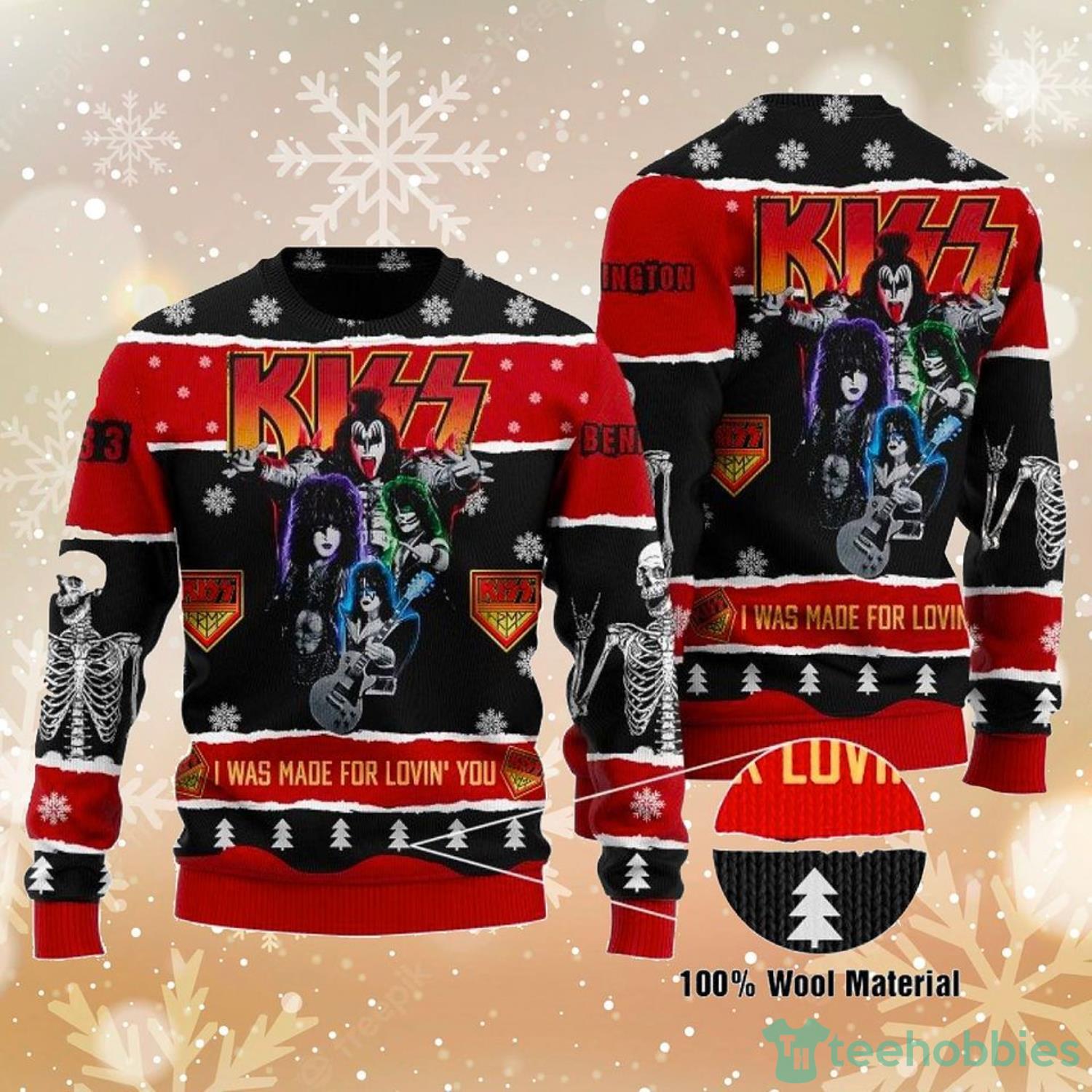 I Was Made For Lovin You Kiss Custom Ugly Christmas Sweater Christmas Family Gift Product Photo 1