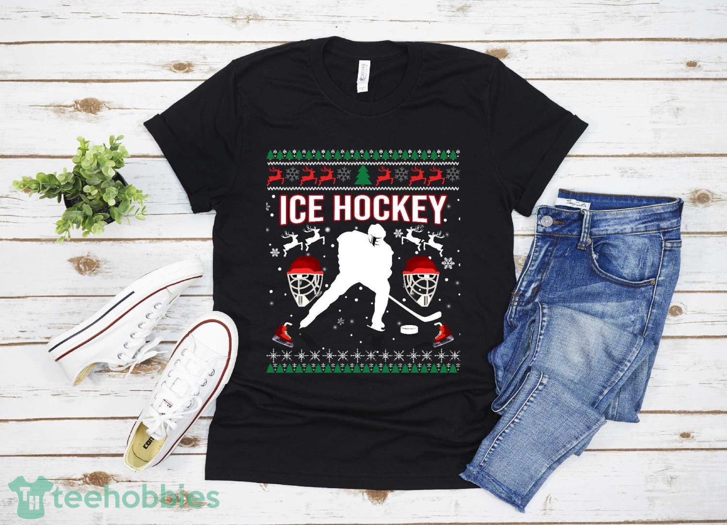 Ice Hockey Christmas T-Shirt Christmas Gift Family Christmas Shirt Product Photo 1