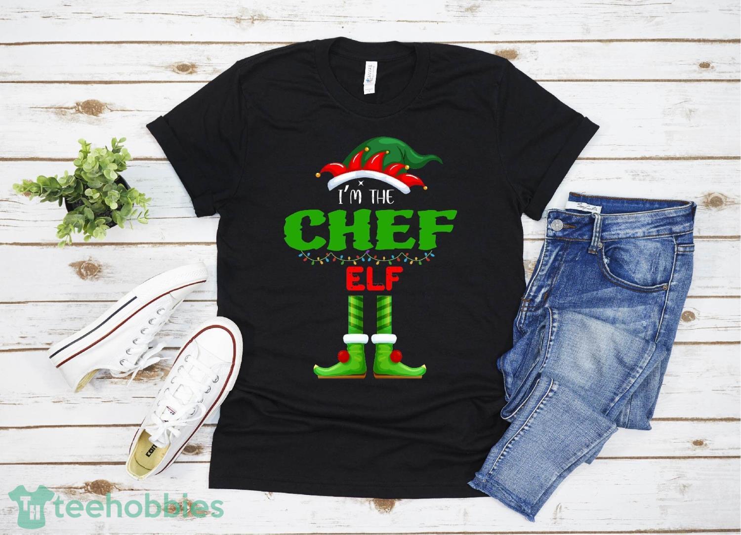 I'm The Chef Elf Mathing Family Group Christmas T-Shirt Product Photo 1