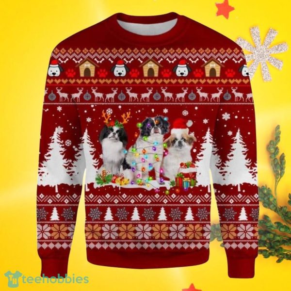 Japanese Chin Ugly Sweater Christmas Ugly Sweater Sweatshirt For Men And Women Product Photo 1